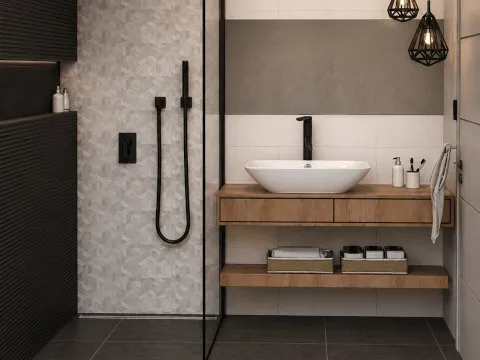Realizovaný návrh koupelny – Mishka Design Brno
